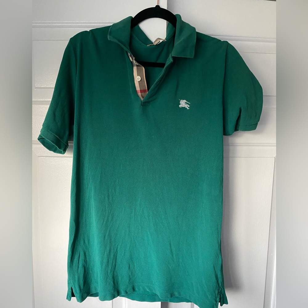 Green Burberry Brit men’s Polo Shirt size small